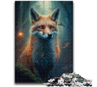 Jigsaw Puzzle 1000 Pieces for Teenagers Cute Art Fox 1000 Pieces for Teenagers,with Matching Poster And Trivia Sheet for And Age 14 Years Up (26x38cm)