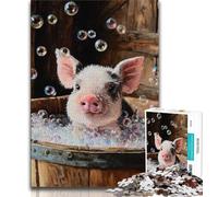 Jigsaw Puzzle 1000 Pieces for Teenagers Cute Pig Jigsaw,is Ideal As Gifts for The Whole Family Suitable for And 14 (size 38x26cm)