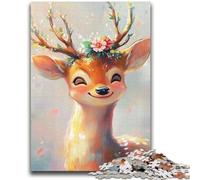 Jigsaw Puzzle 1000 Pieces for Teenagers Cute Sika Deer Teenager Jigsaw,Fun Games Every Piece Is Unique - Challenging Family Fun Game (26x38cm)