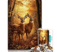 Jigsaw Puzzle 1000 Pieces for Teenagers Deer in The Jungle 1000 Pieces for Adults,Stress Reliever Difficult Challenge Secret Santa Gifts (size 38x26cm)