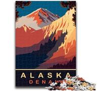 Jigsaw Puzzle 1000 Pieces for Teenagers Denali Mountain Puzzles for Teenagers,Family Game Stress Reliever Difficult Challenge Suitable for Couples (26x38cm)