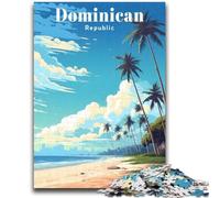 Jigsaw Puzzle 1000 Pieces for Teenagers Dominican Republic Travel Teenager Puzzles,with Matching Poster And Trivia Sheet for Ages 14+ (50x75cm)