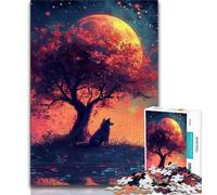 Jigsaw Puzzle 1000 Pieces for Teenagers Fantasy Jungle Wolf Teenager Jigsaw,Fun Games Every Piece Is Unique - Challenging Family Fun Game 26x38cm