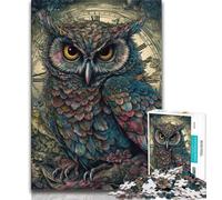 Jigsaw Puzzle 1000 Pieces for Teenagers Fantasy Owl 1000 Pieces for Teenagers,with Matching Poster And Trivia Sheet for And Age 14 Years Up 26x38cm
