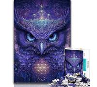 Jigsaw Puzzle 1000 Pieces for Teenagers Fantasy Owl Teenager Puzzles,with Matching Poster And Trivia Sheet for Ages 14+ 38x26cm