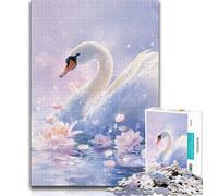 Jigsaw Puzzle 1000 Pieces for Teenagers Fantasy White Swan Jigsaw,Quiz Game Wall Decoration Unique Birthday And Xmas Gifts (size 75x50cm)