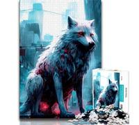 Jigsaw Puzzle 1000 Pieces for Teenagers Fantasy Wolf 1000 Piece Puzzle,Interesting Stress Reduction Parent-child Interaction 75x50cm