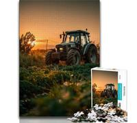 Jigsaw Puzzle 1000 Pieces for Teenagers Farm Implement Tractor Teenager Puzzles,with Matching Poster And Trivia Sheet for Ages 14+ 38x26cm