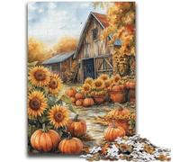 Jigsaw Puzzle 1000 Pieces for Teenagers Farm Pumpkin Sunflower Puzzles for Teenagers,Fun Present & Activity for Home,Toy for Rainy Days (50x75cm)