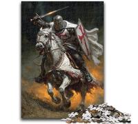 Jigsaw Puzzle 1000 Pieces for Teenagers Fighting Knight 1000 Pieces for Teenagers,with Matching Poster And Trivia Sheet for And Age 14 Years Up (26x38cm)