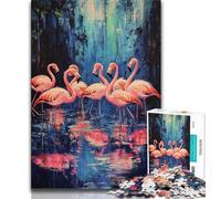 Jigsaw Puzzle 1000 Pieces for Teenagers Flamingo Puzzles for Teenagers,Educational Games Home Decoration Suitable for Desktop Decoration (size 75x50cm)
