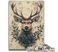 Jigsaw Puzzle 1000 Pieces for Teenagers Forest Deer Teenager Jigsaw,Interesting Stress Reduction Parent-child Interaction (38x26cm)