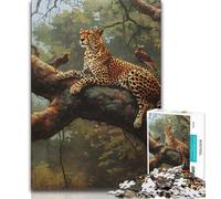 Jigsaw Puzzle 1000 Pieces for Teenagers Forest Jungle Deer Cheetah Jigsaw,Educational Stress Relief Toy Gifts for Friends And Family (size 38x26cm)