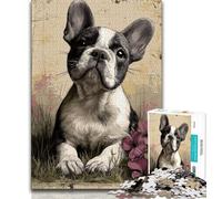 Jigsaw Puzzle 1000 Pieces for Teenagers French Bulldog Adult Puzzles,learning Educational Is Ideal As A Gift for The Whole Family (size 75x50cm)