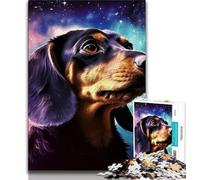 Jigsaw Puzzle 1000 Pieces for Teenagers Galaxy Chihuahua Jigsaw,Quiz Game Wall Decoration Unique Birthday And Xmas Gifts (size 38x26cm)