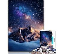 Jigsaw Puzzle 1000 Pieces for Teenagers Galaxy Wolf Adult Jigsaw,Stress Reliever Difficult Challenge Secret Santa Gifts (size 75x50cm)