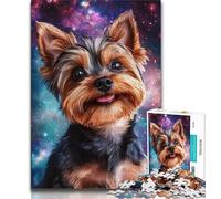 Jigsaw Puzzle 1000 Pieces for Teenagers Galaxy Yorkshire Terrier Teenager Jigsaw,Fun Games Every Piece Is Unique - Challenging Family Fun Game 26x38cm