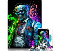 Jigsaw Puzzle 1000 Pieces for Teenagers Gangster Zombie Colorful 1000 Pieces for Teenagers,with Matching Poster And Trivia Sheet for And Age 14 Years Up 75x50cm