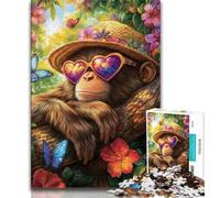 Jigsaw Puzzle 1000 Pieces for Teenagers Gorillas on Vacation Teenager Puzzles,Educational Toys & Games for Adults And Teenagers (size 75x50cm)