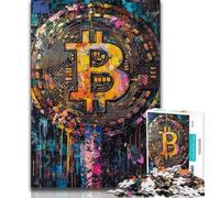 Jigsaw Puzzle 1000 Pieces for Teenagers Graffiti Bitcoin Puzzles,Challenging Difficult Deal As Gifts for The Whole Family (size 75x50cm)