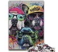 Jigsaw Puzzle 1000 Pieces for Teenagers Graffiti Pug Teenager Puzzles,Educational Toy Funny Family Games Unique Home Decor (50x75cm)