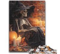 Jigsaw Puzzle 1000 Pieces for Teenagers Halloween And Skeletons Jigsaw,Staycation Kill Time with Matching Poster And Trivia Sheet (26x38cm)