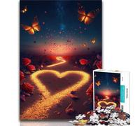 Jigsaw Puzzle 1000 Pieces for Teenagers Heart on The Beach 1000 Pieces for Adults,Stress Reliever Difficult Challenge Secret Santa Gifts (size 75x50cm)