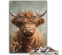 Jigsaw Puzzle 1000 Pieces for Teenagers Highland Cow Teenager Jigsaw,for Educational Game Challenge Toy Unique Home Decor And Gifts (50x75cm)