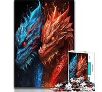 Jigsaw Puzzle 1000 Pieces for Teenagers Ice And Fire Dragon Jigsaw,Quiz Game Wall Decoration Unique Birthday And Xmas Gifts (size 75x50cm)