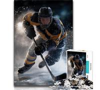 Jigsaw Puzzle 1000 Pieces for Teenagers Ice Hockey Player 1000 Pieces for Adults,Birthday Present, Gifts, Wall Art for Ages 14+ (size 38x26cm)