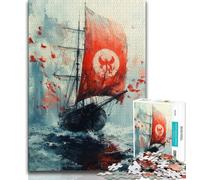 Jigsaw Puzzle 1000 Pieces for Teenagers Japanese Ancien Boat Teenager Jigsaw,for Educational Game Challenge Toy Unique Home Decor And Gifts 75x50cm