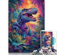 Jigsaw Puzzle 1000 Pieces for Teenagers Jungle Dinosaur 1000 Pieces for Teenagers,Quiz Game Wall Decoration Unique Birthday And Xmas Gifts (size 75x50cm)