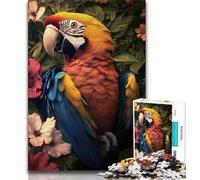 Jigsaw Puzzle 1000 Pieces for Teenagers Jungle Parrot 1000 Pieces for Teenagers,with Matching Poster And Trivia Sheet for And Age 14 Years Up 26x38cm