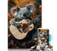 Jigsaw Puzzle 1000 Pieces for Teenagers Koala Playing Guitar Teenager Puzzles,Educational Toys & Games for Adults And Teenagers (size 75x50cm)