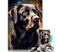 Jigsaw Puzzle 1000 Pieces for Teenagers Labrador Dog Teenager Puzzles,with Matching Poster And Trivia Sheet for Ages 14+ 75x50cm