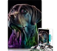 Jigsaw Puzzle 1000 Pieces for Teenagers Labrador Illustration Colo 1000 Piece Puzzle,Interesting Stress Reduction Parent-child Interaction 38x26cm
