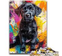 Jigsaw Puzzle 1000 Pieces for Teenagers Labrador Retriever Oil Painting 1000 Piece Jigsaw,with Matching Poster And Trivia Sheet for Ages 14+ (75x50cm)