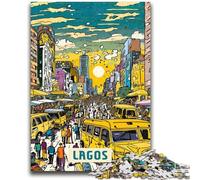 Jigsaw Puzzle 1000 Pieces for Teenagers Lagos Teenager Puzzles,Educational Toy Funny Family Games Unique Home Decor (26x38cm)