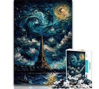 Jigsaw Puzzle 1000 Pieces for Teenagers Lake at Eiffel Tower Jigsaw,is Ideal As Gifts for The Whole Family Suitable for And 14 (size 38x26cm)