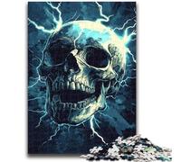 Jigsaw Puzzle 1000 Pieces for Teenagers Lightning Skull Teenager Jigsaw,for Educational Game Challenge Toy Unique Home Decor And Gifts (50x75cm)