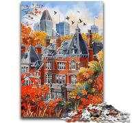 Jigsaw Puzzle 1000 Pieces for Teenagers Lovely City Landscape in Watercolour Puzzles for Teenagers,Fun Present & Activity for Home,Toy for Rainy Days (50x75cm)