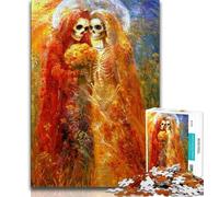 Jigsaw Puzzle 1000 Pieces for Teenagers Mexican Style Skull Teenager Jigsaw,for Educational Game Challenge Toy Unique Home Decor And Gifts 26x38cm
