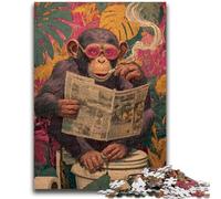 Jigsaw Puzzle 1000 Pieces for Teenagers Monkey Sitting on The Toilet Teenager Jigsaw,Stress Reliever Difficult Challenge Secret Santa Gifts (50x75cm)