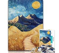 Jigsaw Puzzle 1000 Pieces for Teenagers Mountain Painting by Night Sky 1000 Piece Jigsaw,Decompressing Intellectual Educational Toy Birthday Gift (size 38x26cm)