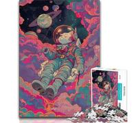 Jigsaw Puzzle 1000 Pieces for Teenagers Music Astronaut Cat 1000 Piece Jigsaw,Decompressing Intellectual Educational Toy Birthday Gift (size 38x26cm)
