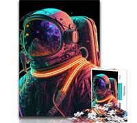 Jigsaw Puzzle 1000 Pieces for Teenagers Neon Astronaut Jigsaw,is Ideal As Gifts for The Whole Family Suitable for And 14 (size 38x26cm)