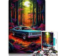 Jigsaw Puzzle 1000 Pieces for Teenagers Neon Car in Nature Teenager Puzzles,Educational Toys & Games for Adults And Teenagers (size 38x26cm)