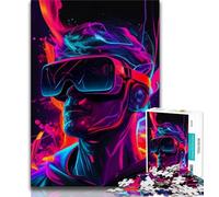 Jigsaw Puzzle 1000 Pieces for Teenagers Neon Man AI 1000 Piece Puzzle,Interesting Stress Reduction Parent-child Interaction 38x26cm