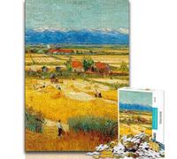 Jigsaw Puzzle 1000 Pieces for Teenagers Night Sky-style Wheat Field Teenager Puzzles,with Matching Poster And Trivia Sheet for Ages 14+ 38x26cm