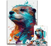 Jigsaw Puzzle 1000 Pieces for Teenagers Otter Pop Art Animal Jigsaw,Educational Stress Relief Toy Gifts for Friends And Family (size 75x50cm)